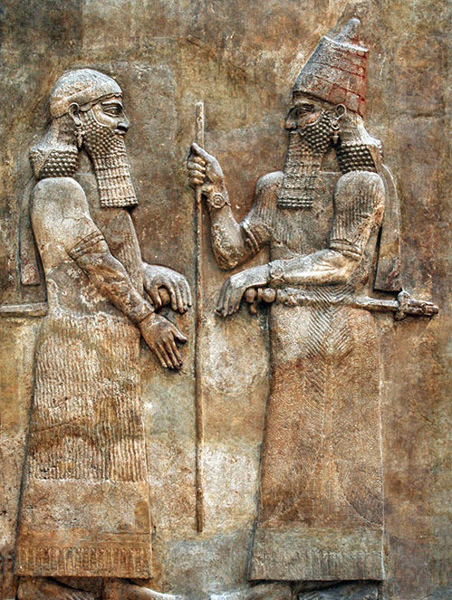 Sargon II and Attendant - in the Louvre